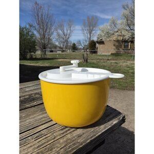 Vintage Copco Salad Spinner Model 604 Lebowitz USA Kitchen Ware Yellow
